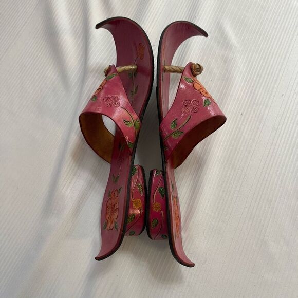 Women Shoes Leather Handmade Indian Khussa Jutties Flat Sandals Euro 36 US 7 - Picture 6 of 7